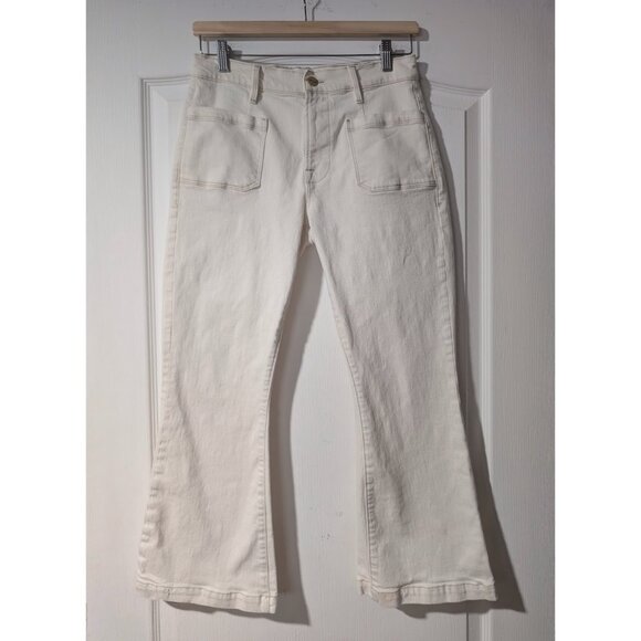 FRAME | Le Bardot Cropped Flare Leg Jeans in Ecru - Picture 3 of 11